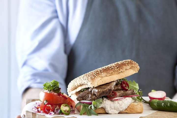 Geggjaður nauta-fillet hamborgarasamloka sem gælir við bragðlaukana