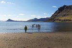 Sjósund nýliða í veðurblíðu Ströndum