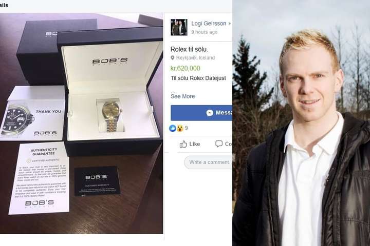 Logi Geirsson selur Rolex-úrið