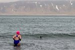 Sjósund á Ströndum: Guðrún í augnsambandi við mannelskan sel
