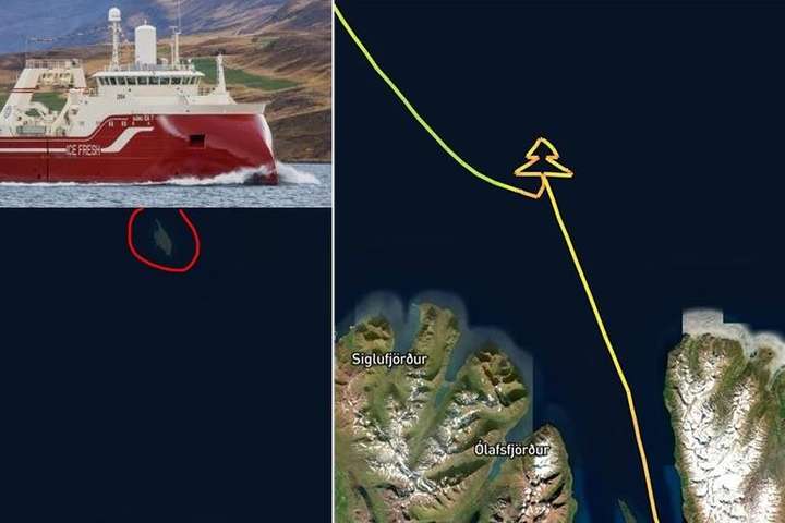 Skipverjar á Björgu EA7 gerðu stærsta jólatré landsins: „Áskorun tekið og við sigldum jólin inn!!“